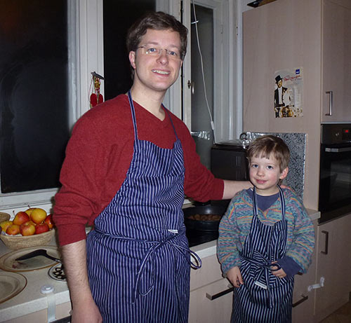 Papa-Sohn-Kochen